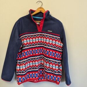 Lands End Snap-T fleece pullover retro 90's style heritage | Medium